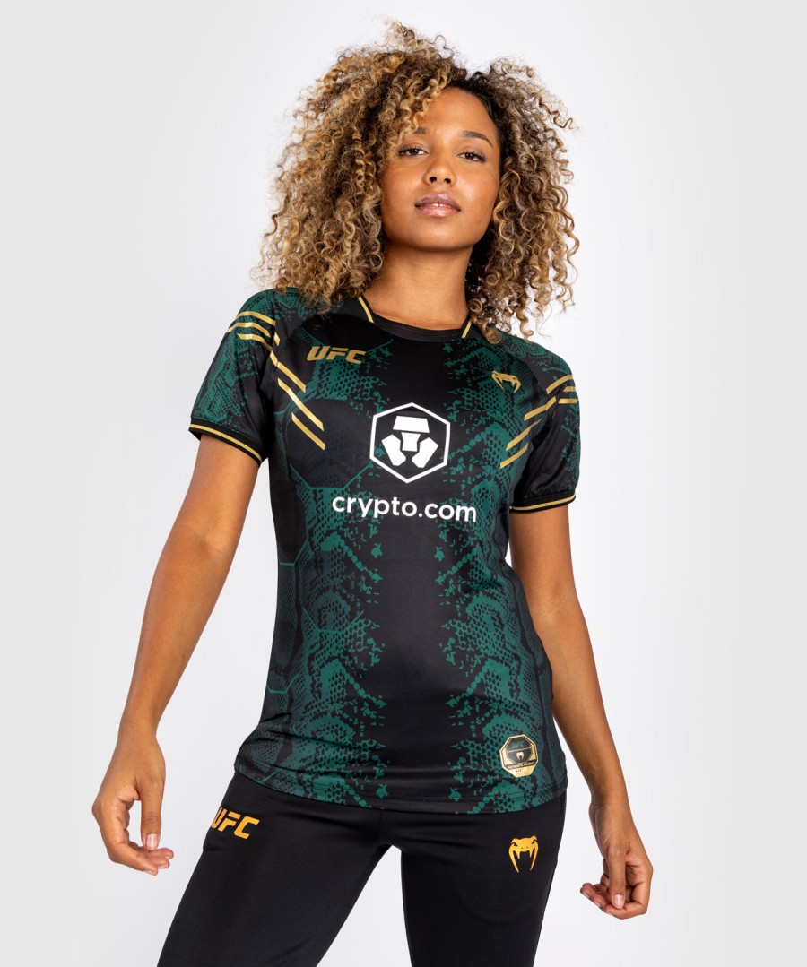 ufc adrenaline by venum authentic fight night women walkout jersey groenzwartgoud - emerald edition