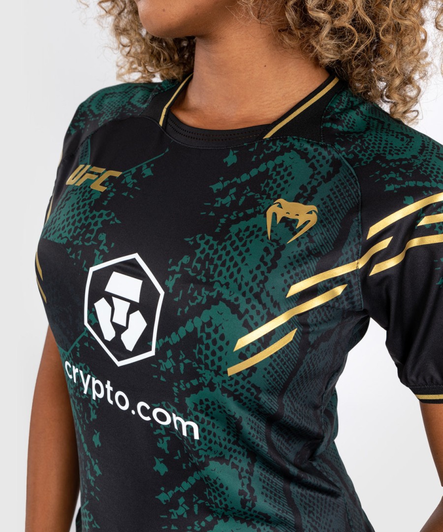 ufc adrenaline by venum authentic fight night women walkout jersey groenzwartgoud - emerald edition