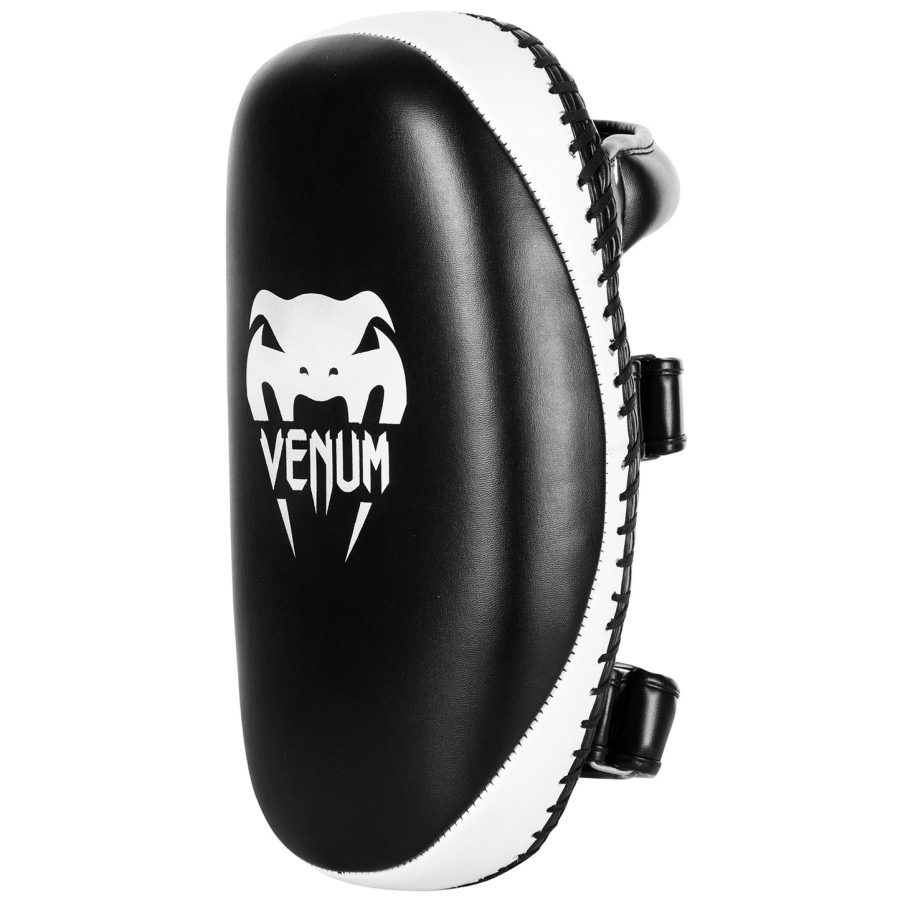 venum light kick pads - skintex leer - zwartijs paar