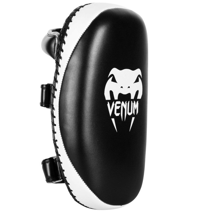 venum light kick pads - skintex leer - zwartijs paar