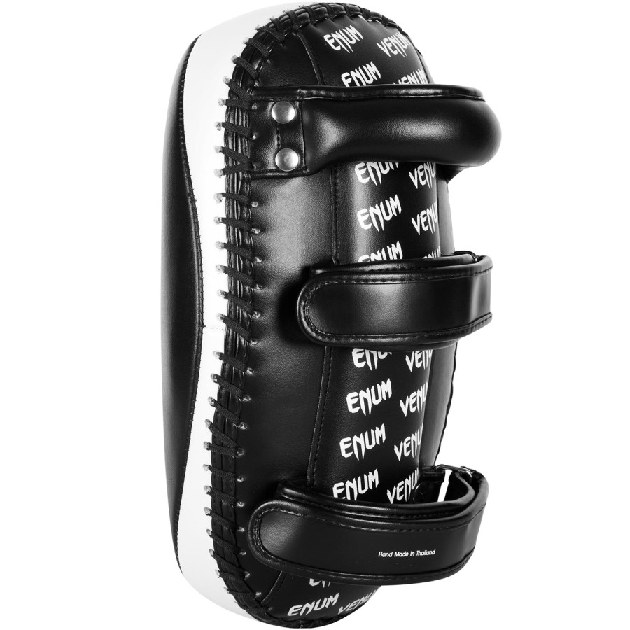 venum light kick pads - skintex leer - zwartijs paar