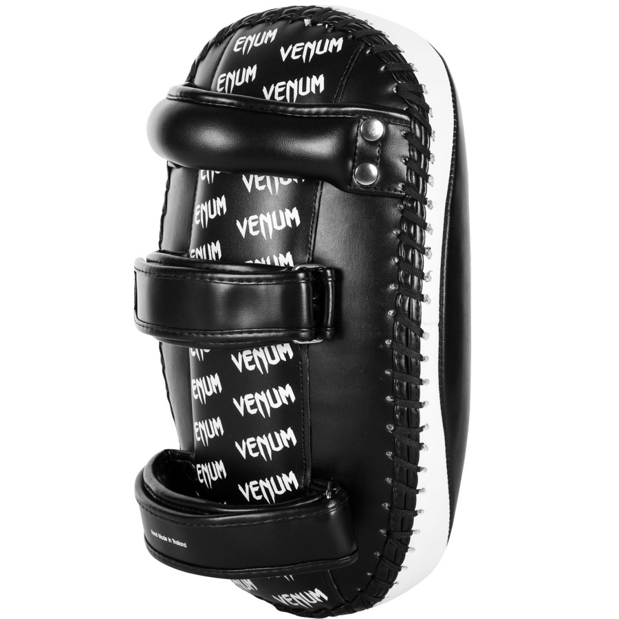 venum light kick pads - skintex leer - zwartijs paar