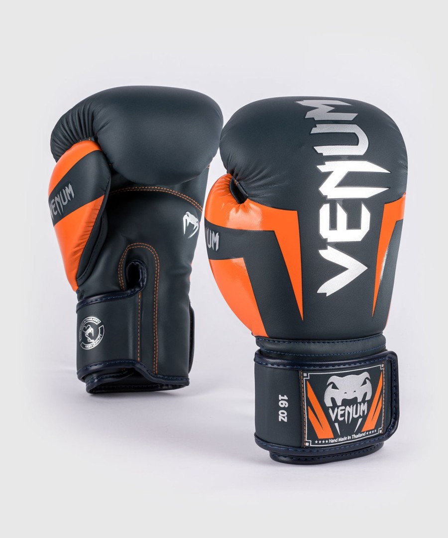 venum elite bokshandschoenen - marineblauwzilveroranje