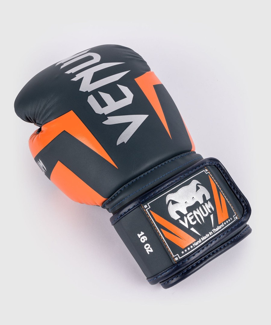 venum elite bokshandschoenen - marineblauwzilveroranje
