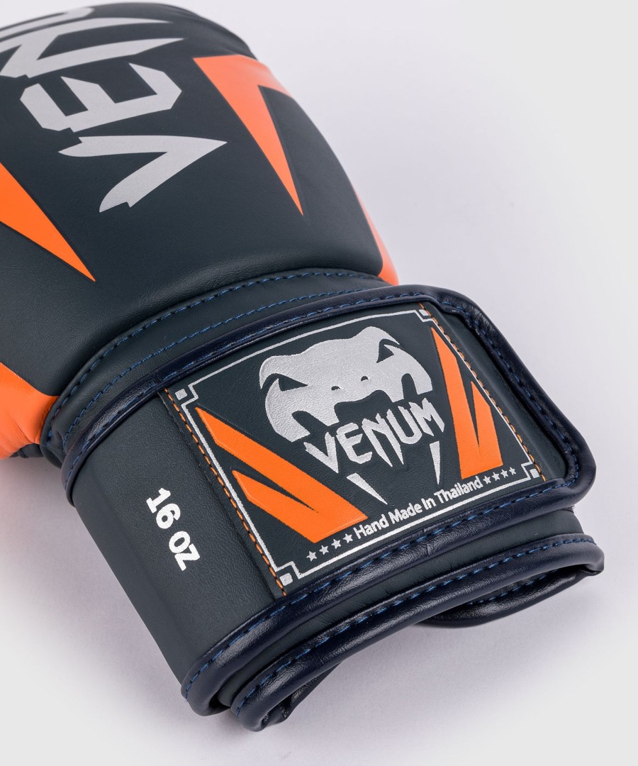 venum elite bokshandschoenen - marineblauwzilveroranje