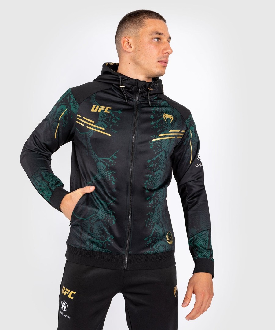 ufc adrenaline by venum authentic fight night men walkout hoodie - emerald edition - groenzwartgoud