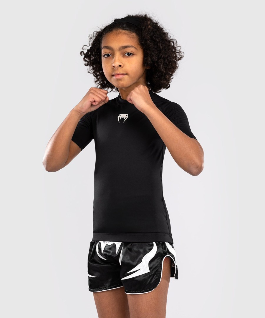 venum contender kids rashguards met korte mouwen - zwart