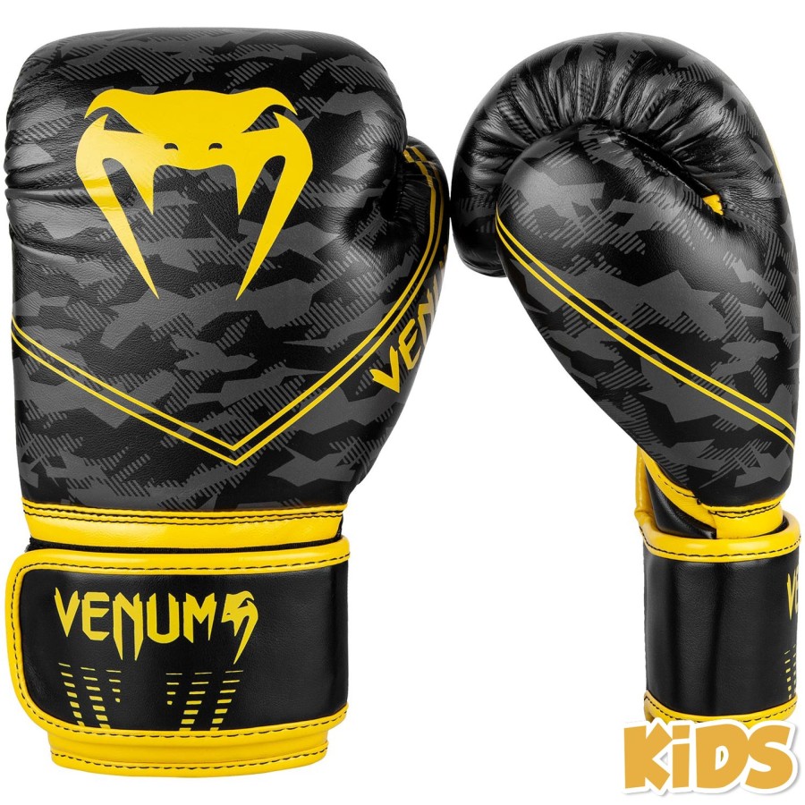 venum okinawa 2.0 bokshandschoenen voor kinderen - zwartgeel