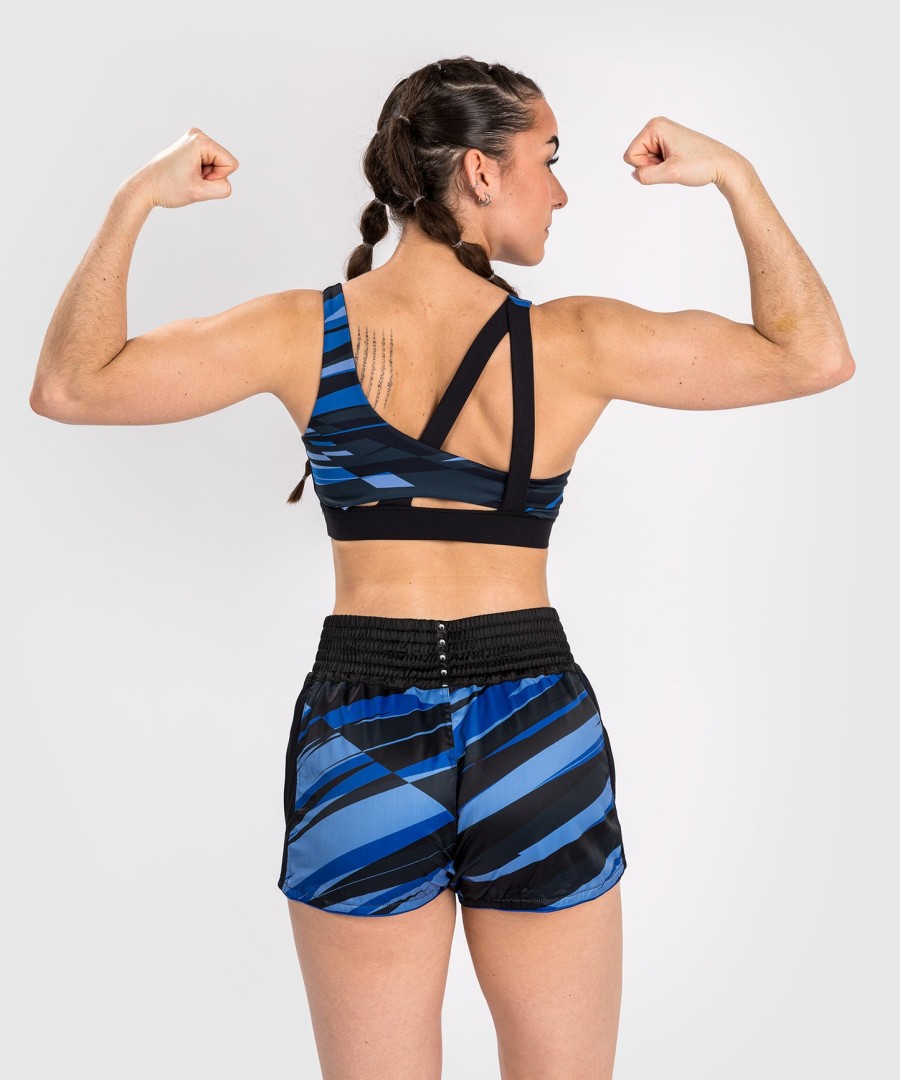 venum abyss muay thai shorts voor dames - schaduwblauw