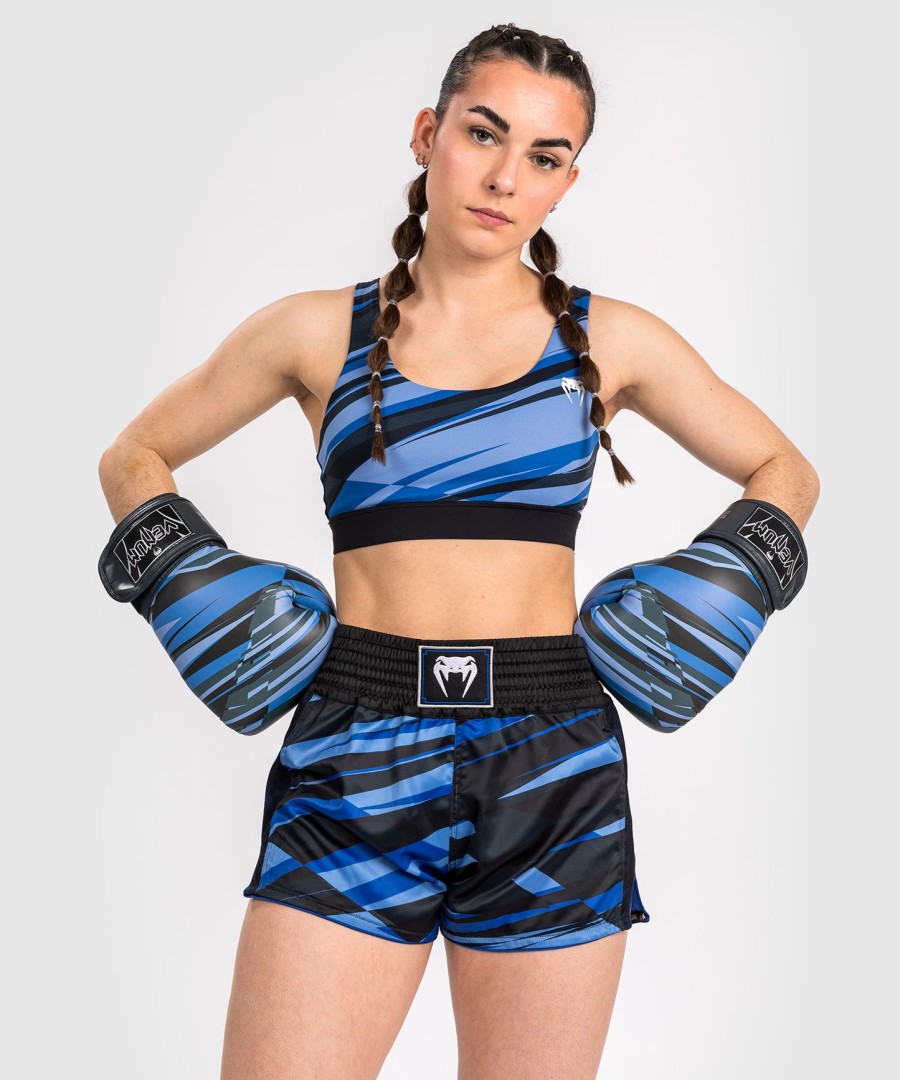 venum abyss muay thai shorts voor dames - schaduwblauw