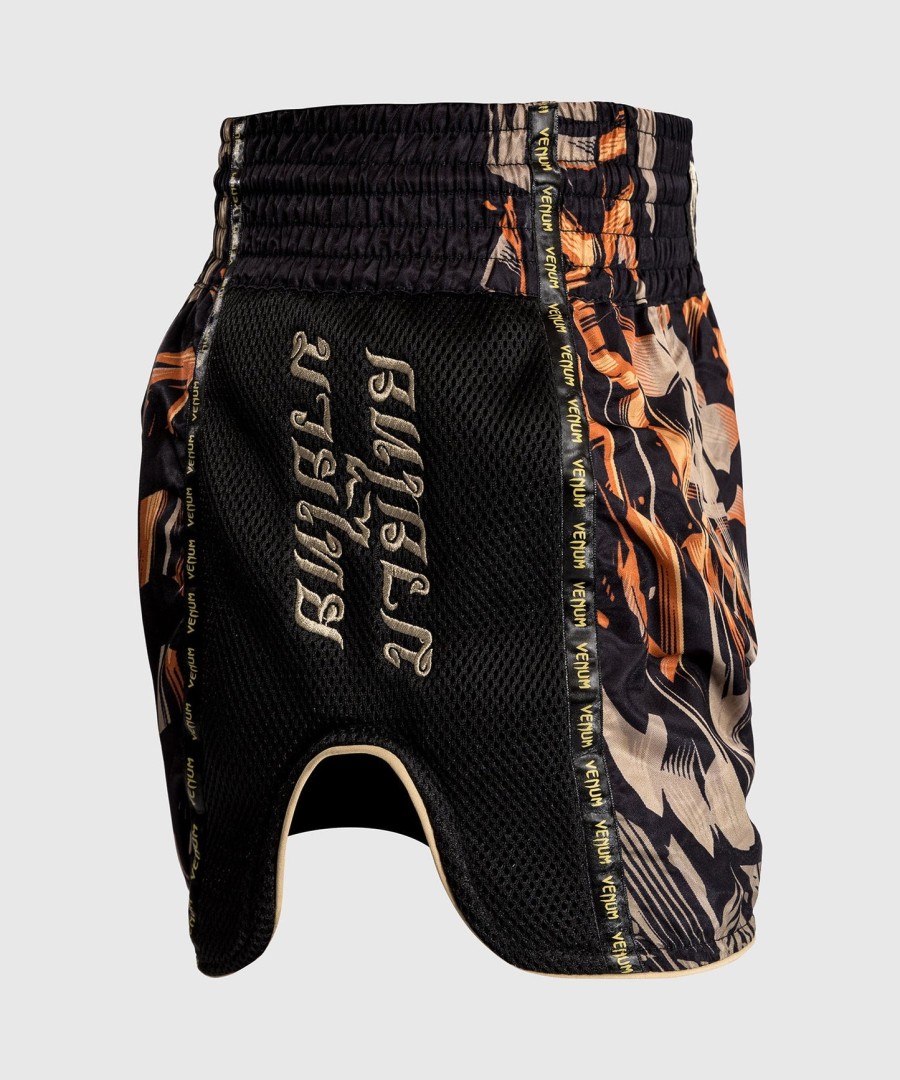 venum tiger muay thai shorts - zwartneon oranje
