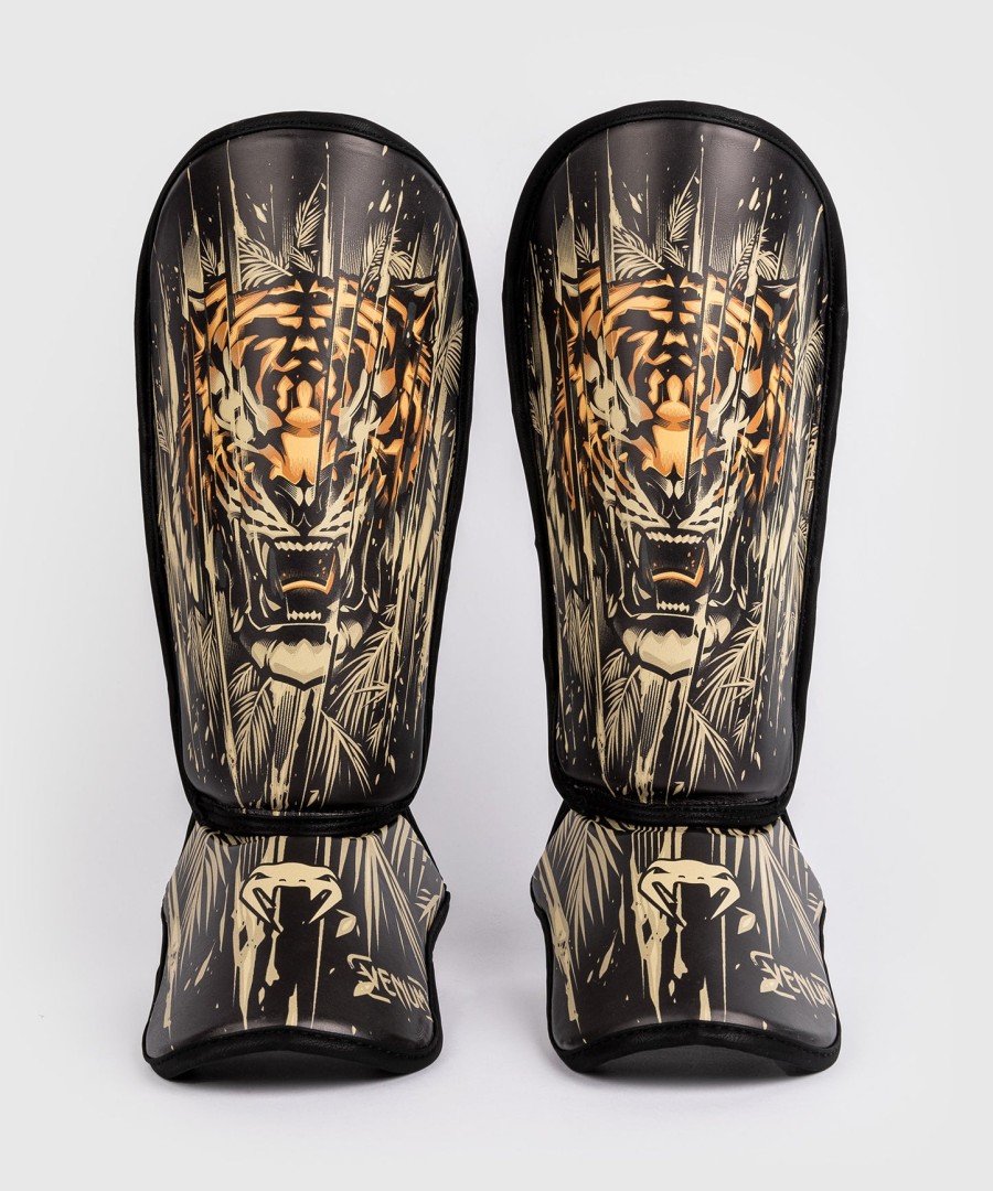 venum tiger kinderscheenbeschermers - zwartneonoranje