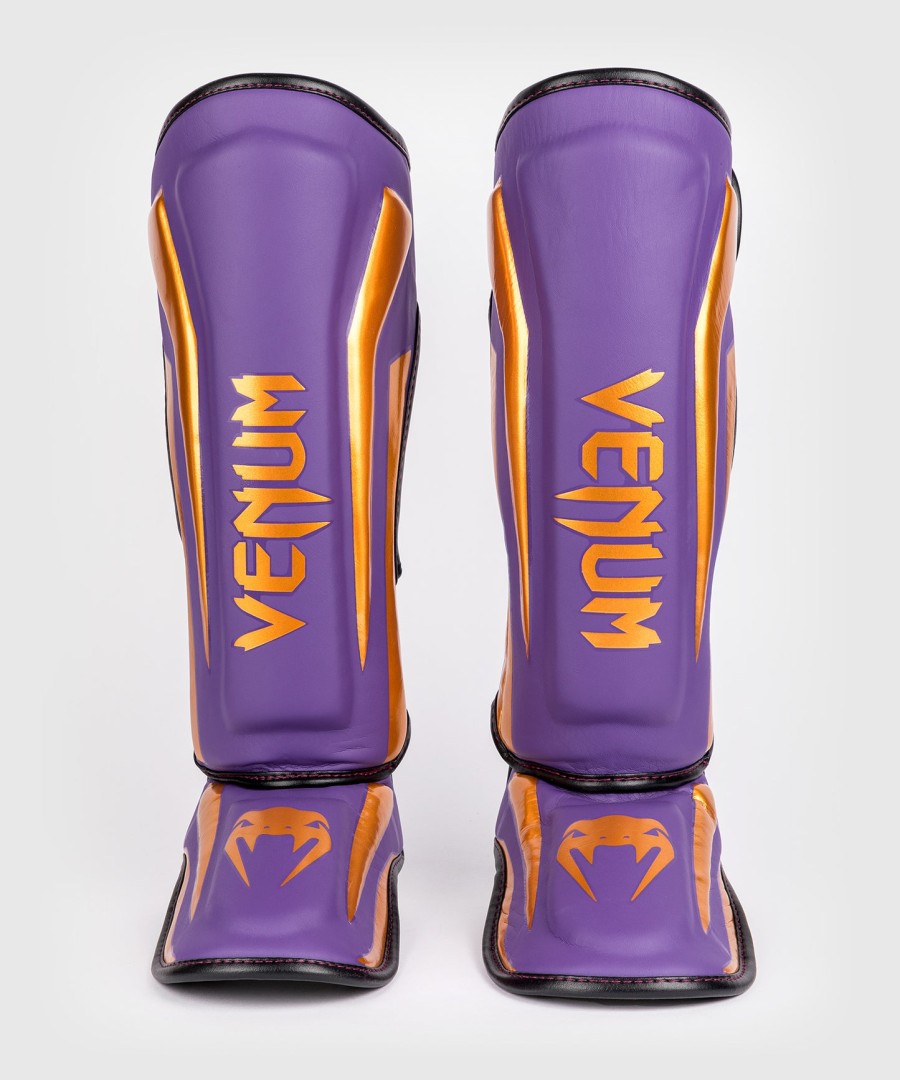 venum elite scheenbeschermers - donkerpaars - speciale editie