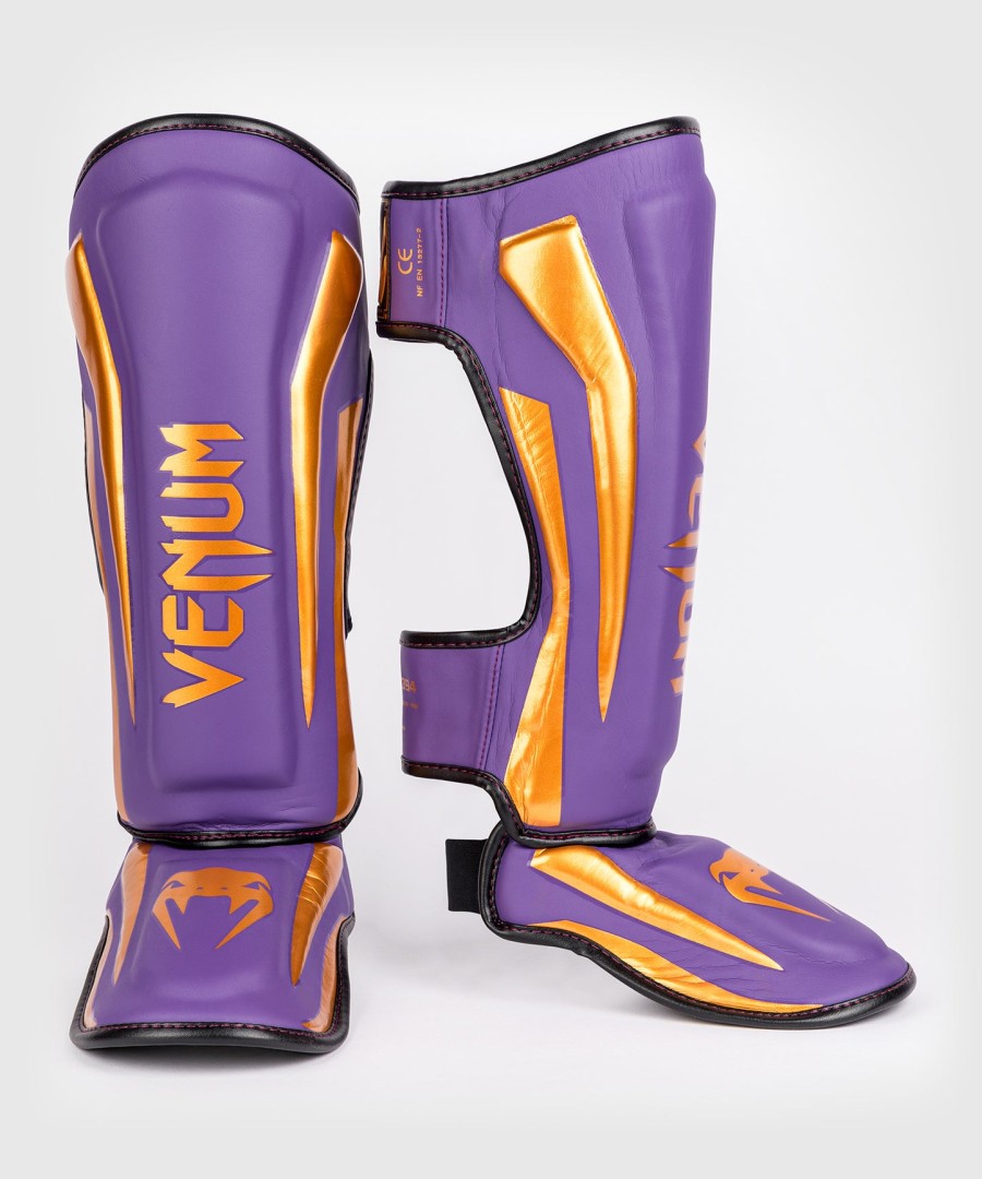 venum elite scheenbeschermers - donkerpaars - speciale editie