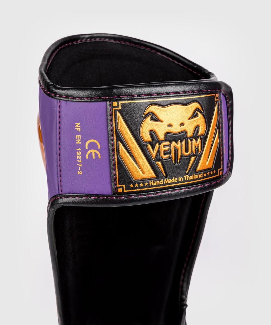 venum elite scheenbeschermers - donkerpaars - speciale editie