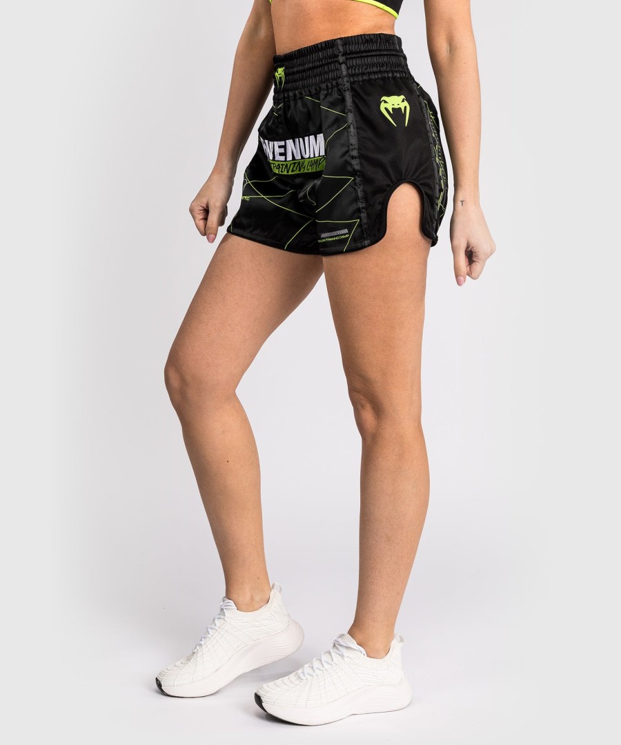 venum training camp 4.0 muay thai short - zwartneon groen