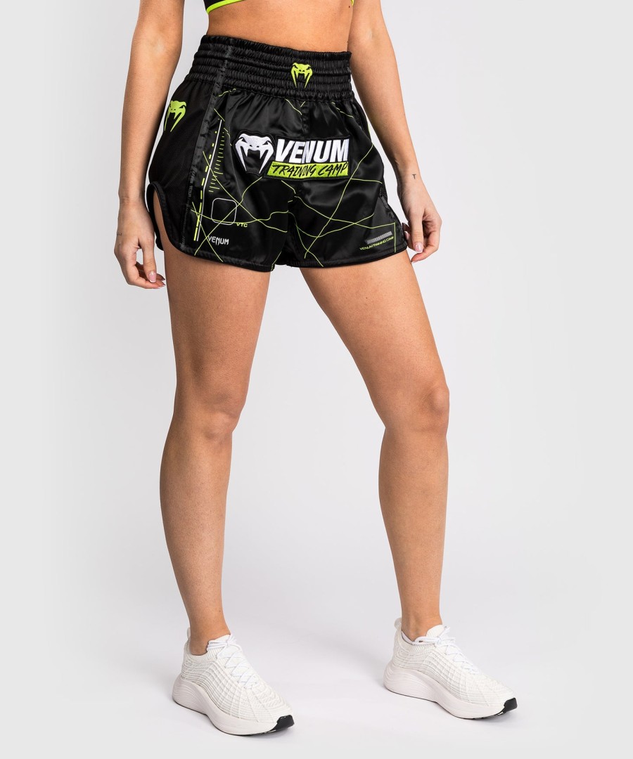 venum training camp 4.0 muay thai short - zwartneon groen