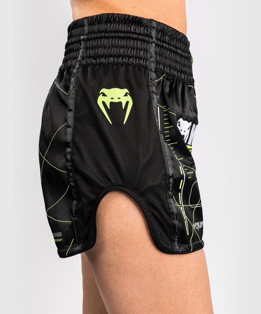 venum training camp 4.0 muay thai short - zwartneon groen
