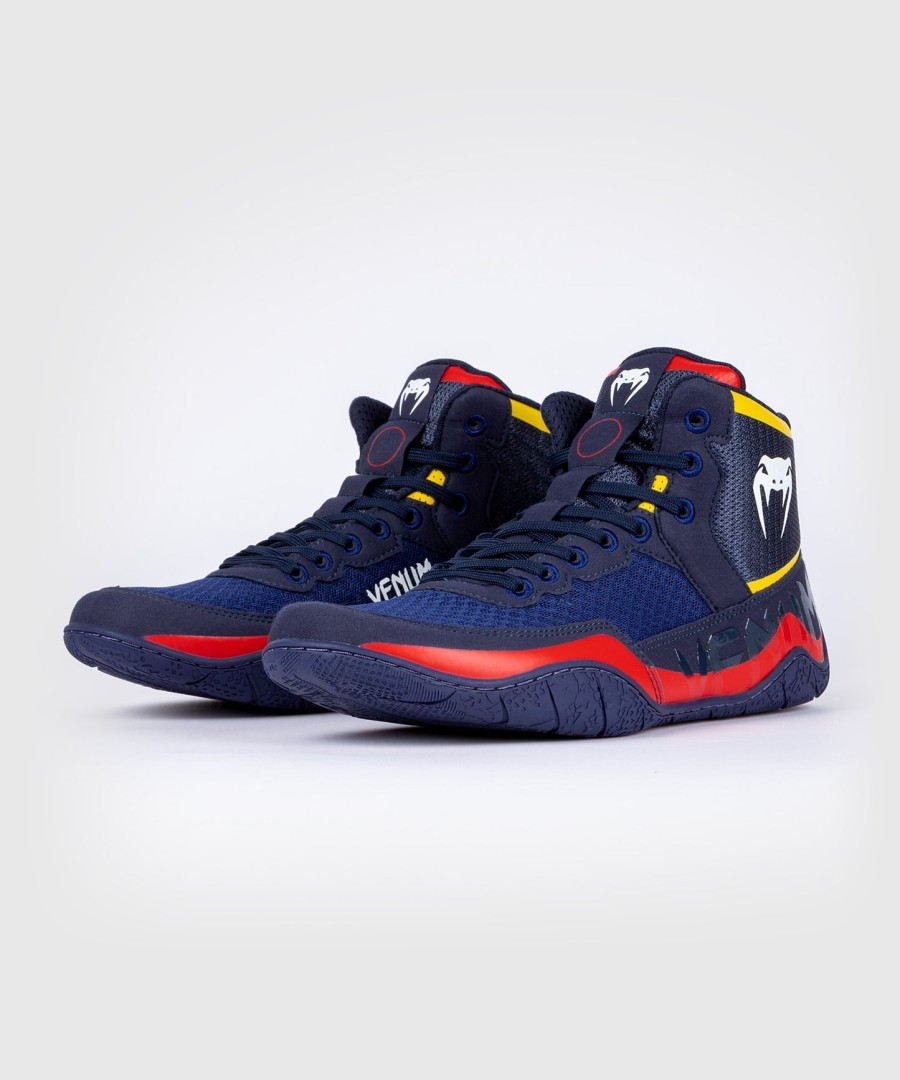 venum elite worstelschoenen - blauwgeel