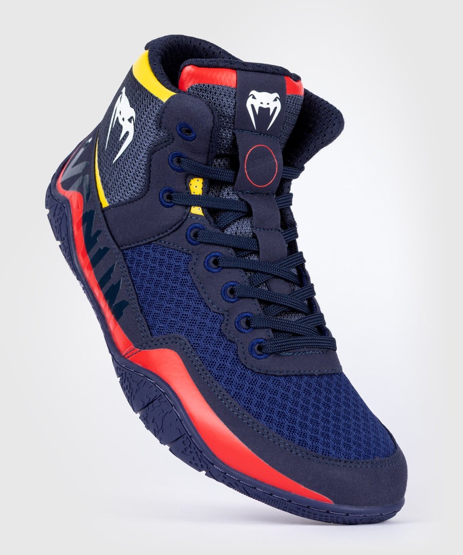 venum elite worstelschoenen - blauwgeel
