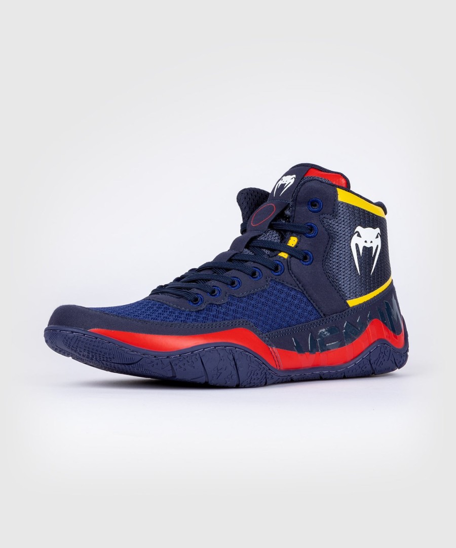 venum elite worstelschoenen - blauwgeel